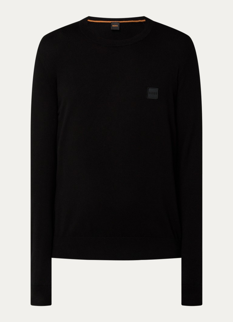 HUGO BOSS Kanovano fine-knit pullover in cashmere blend with logo