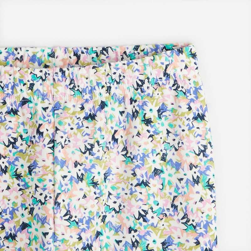 Leggings fille semis fleuris violet Catimini