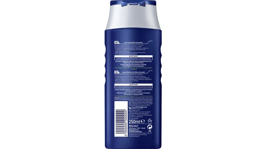 NIVEA MEN Anti Schuppen Shampoo für gesundes Haar & Kopfhaut 250 ml