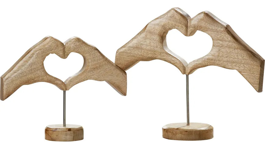 GILDE Skulptur Hand-Herz H=19,5cm