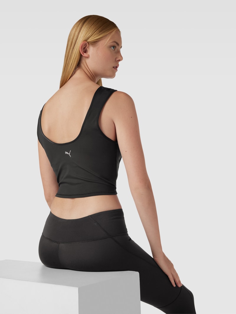 Crop Top mit Ziernähten Modell 'EVERSCULPT' in schwarz