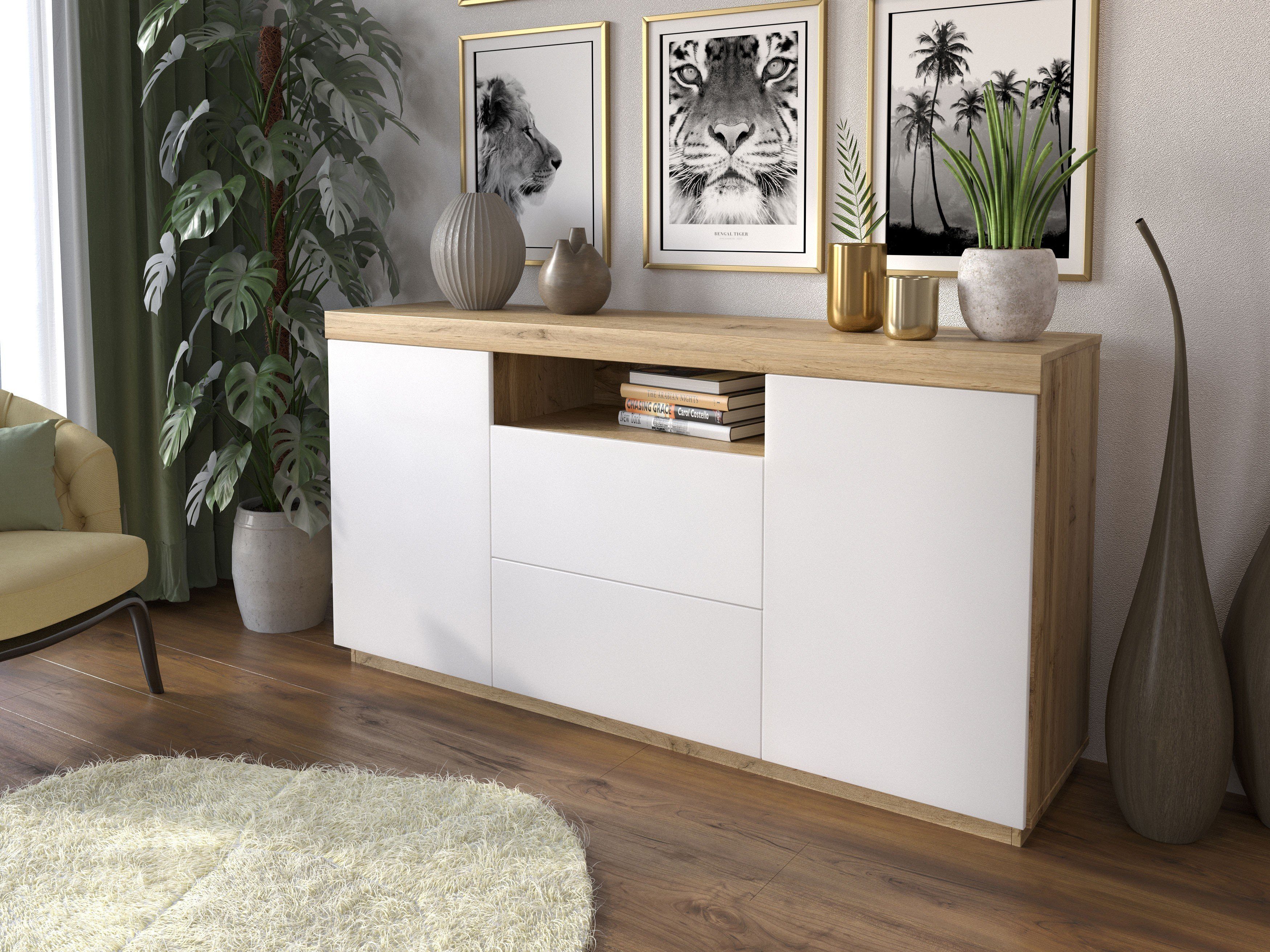 Domando Wohnzimmer-Set Wohnzimmerset Ravello M2, (2-St), Breite 250cm, variabel stellbar, Push-to-open-System