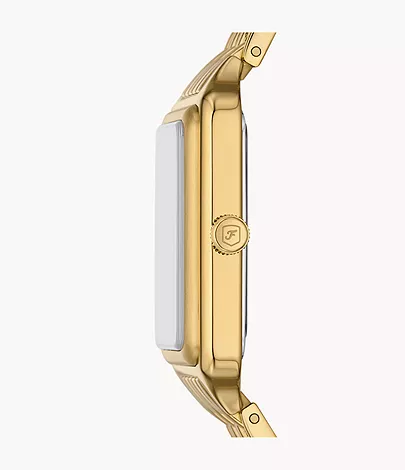 Fossil Uhr Raquel 3-Zeiger-Werk Datum Edelstahl goldfarben