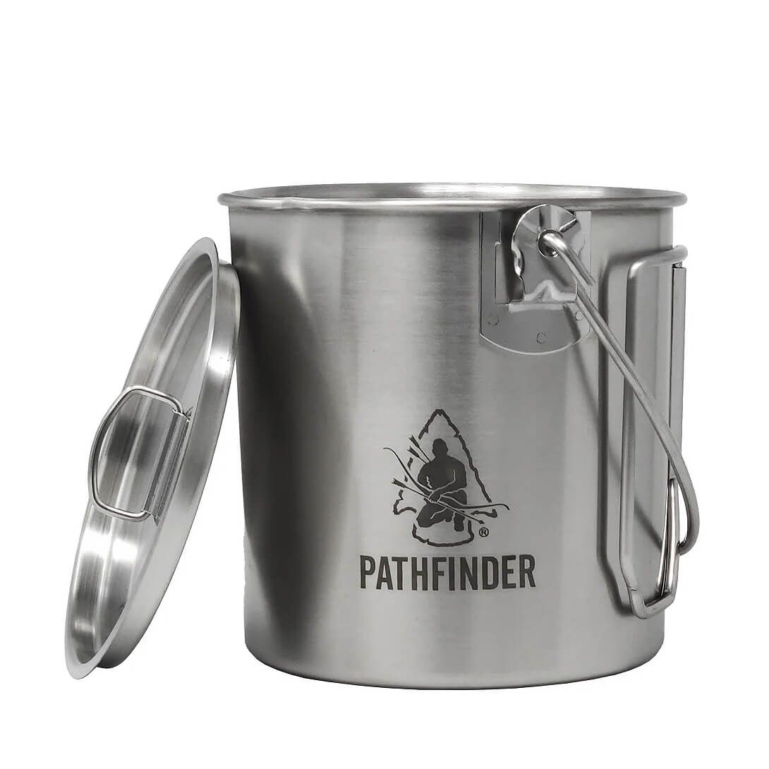 Edelstahl Bush Pot mit Deckel 0.95 Liter