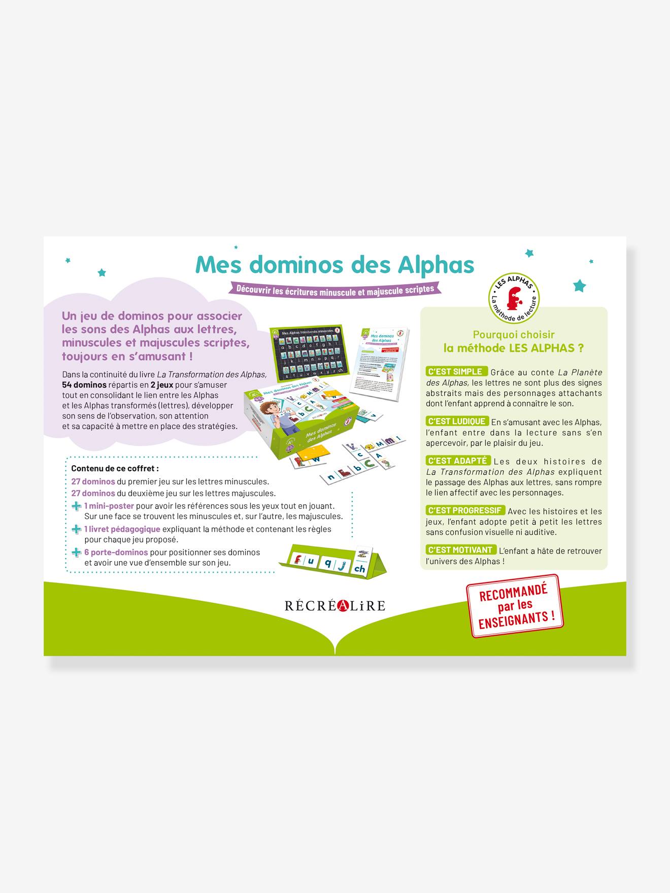 Mes dominos des Alphas RÉCRÉALIRE blanc