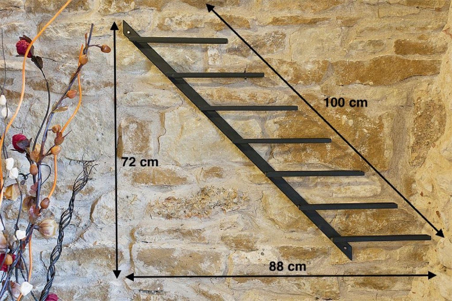 DanDiBo Weinregal DanDiBo Weinregal Metall Schwarz Diagon 100 cm Flaschenhalter Flaschenständer Wandregal