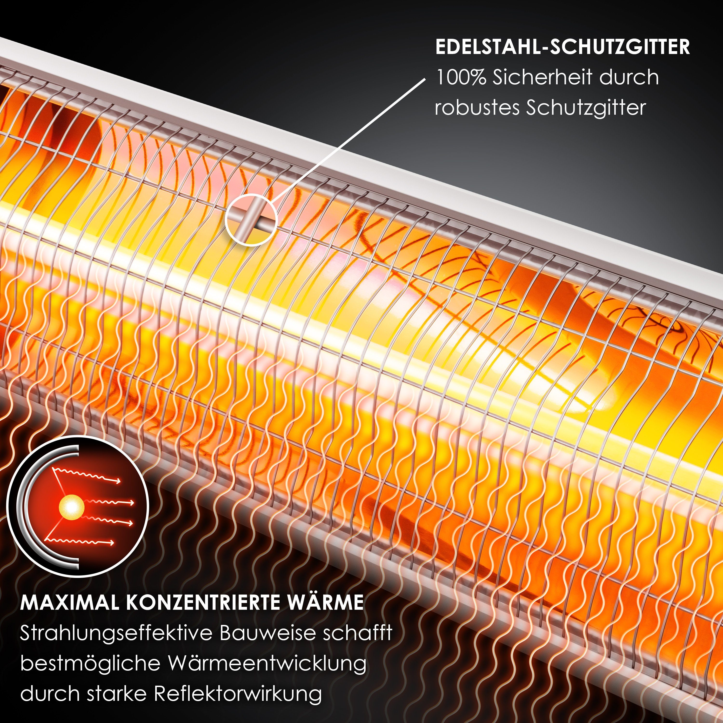 KESSER Infrarotstrahler, 2500 W, Infrarotstrahler Heizstrahler Terrassenstrahler 2500W