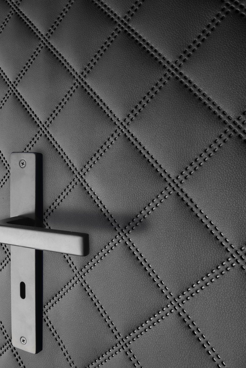 ULTRASONIC Zimmertür Türverkleidung Schallschutz Wärmedämmung Türpolster Farbe Schwarz (4)