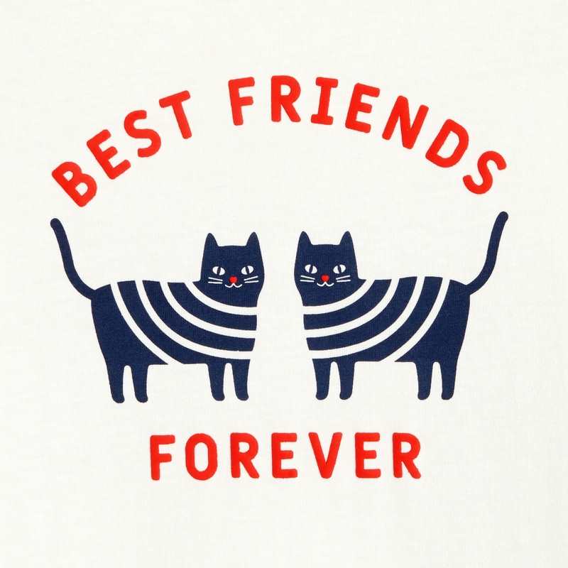 T-shirt best friends forever bleu fille