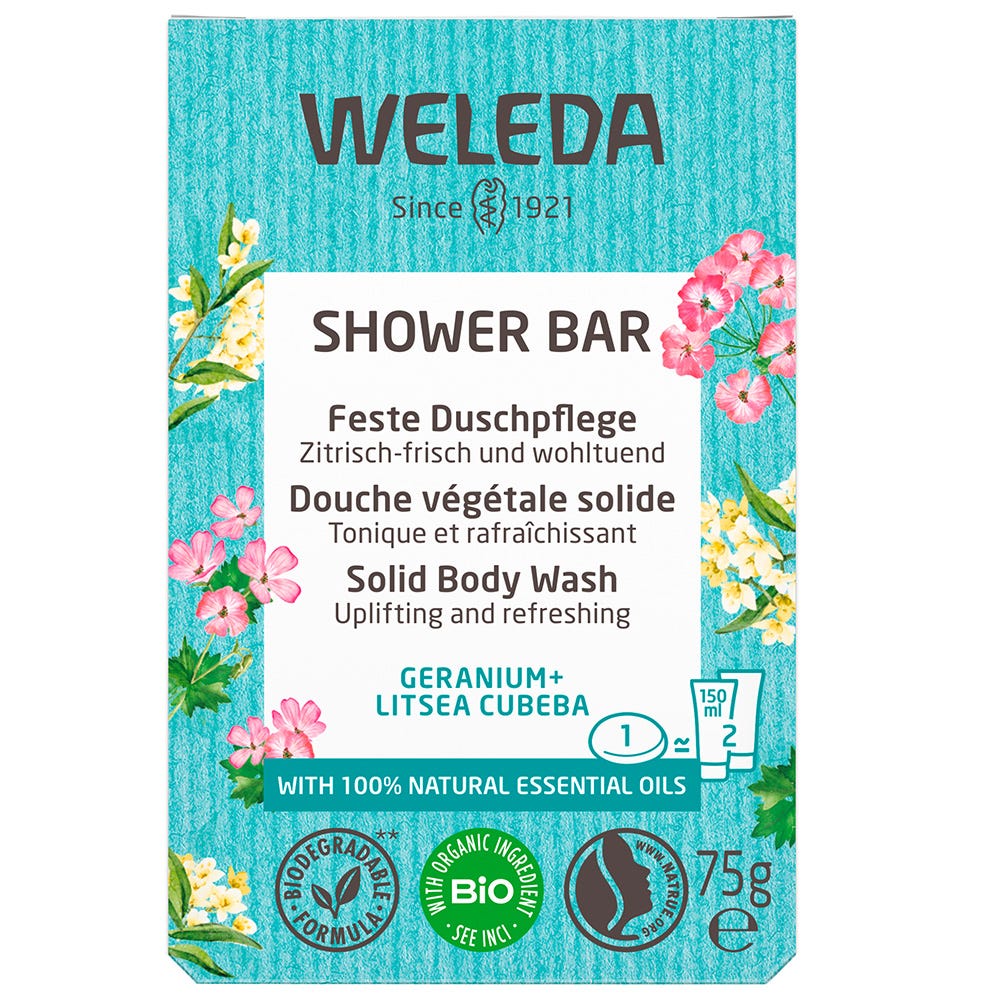 Weleda Shower Bar feste Dusche Geranium + Litsea Cubeba 75 g