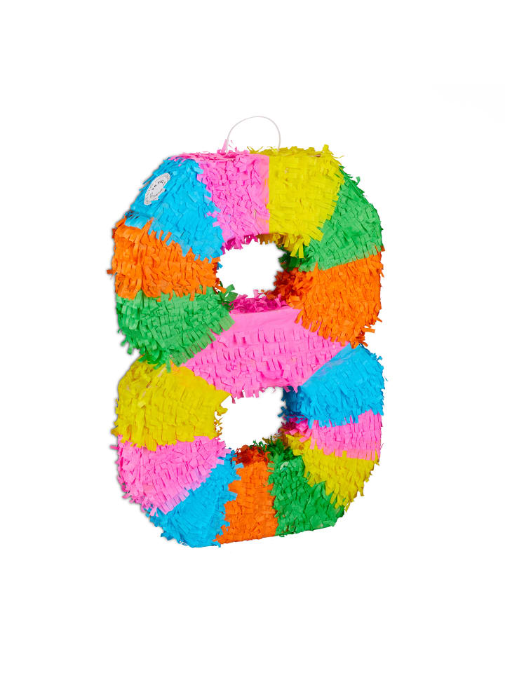 relaxdays Pinata Zahl 8 in Bunt günstig kaufen onesize