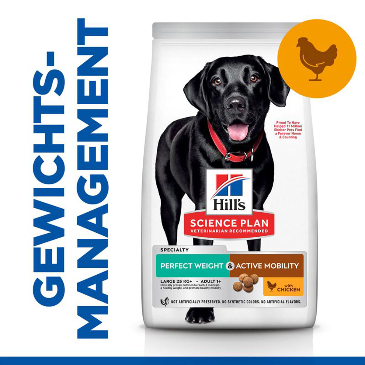Hill's Science Plan Hund Perfect Weight + Active Mobility Large Breed Adult Huhn 12kg