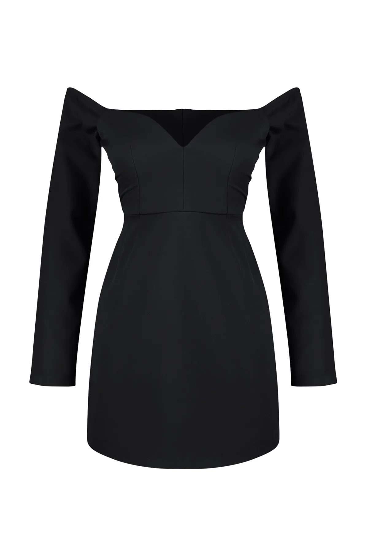 Trendyol Collection  Schwarzer offener Taillen-/Skaterrock, asymmetrisches, gewebtes, elegantes Abendkleid TPRAW24EL00001