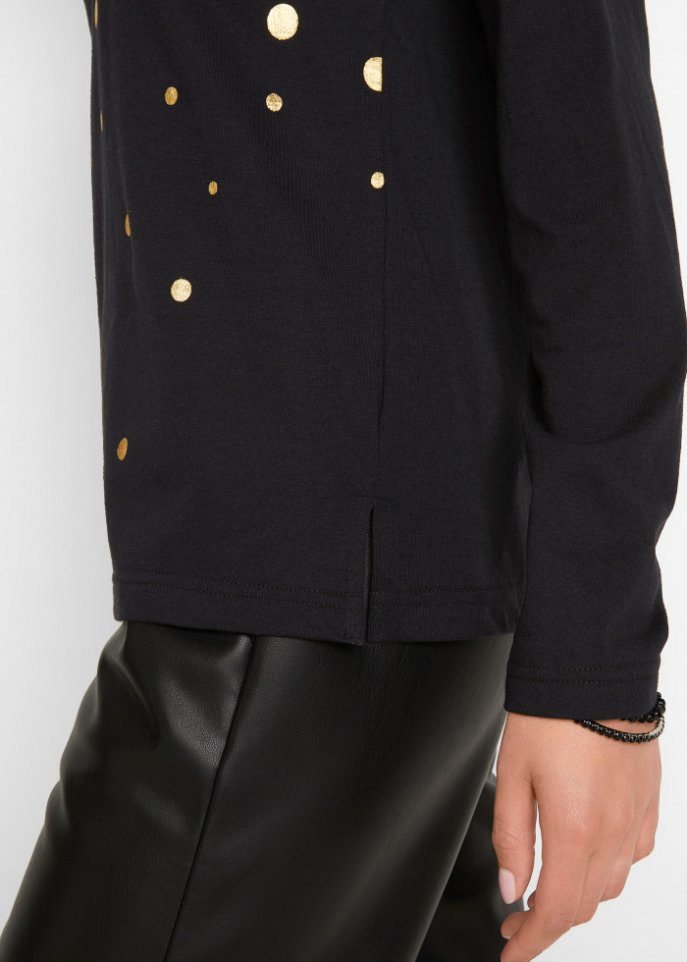 Langarmshirt mit Metallic-Print