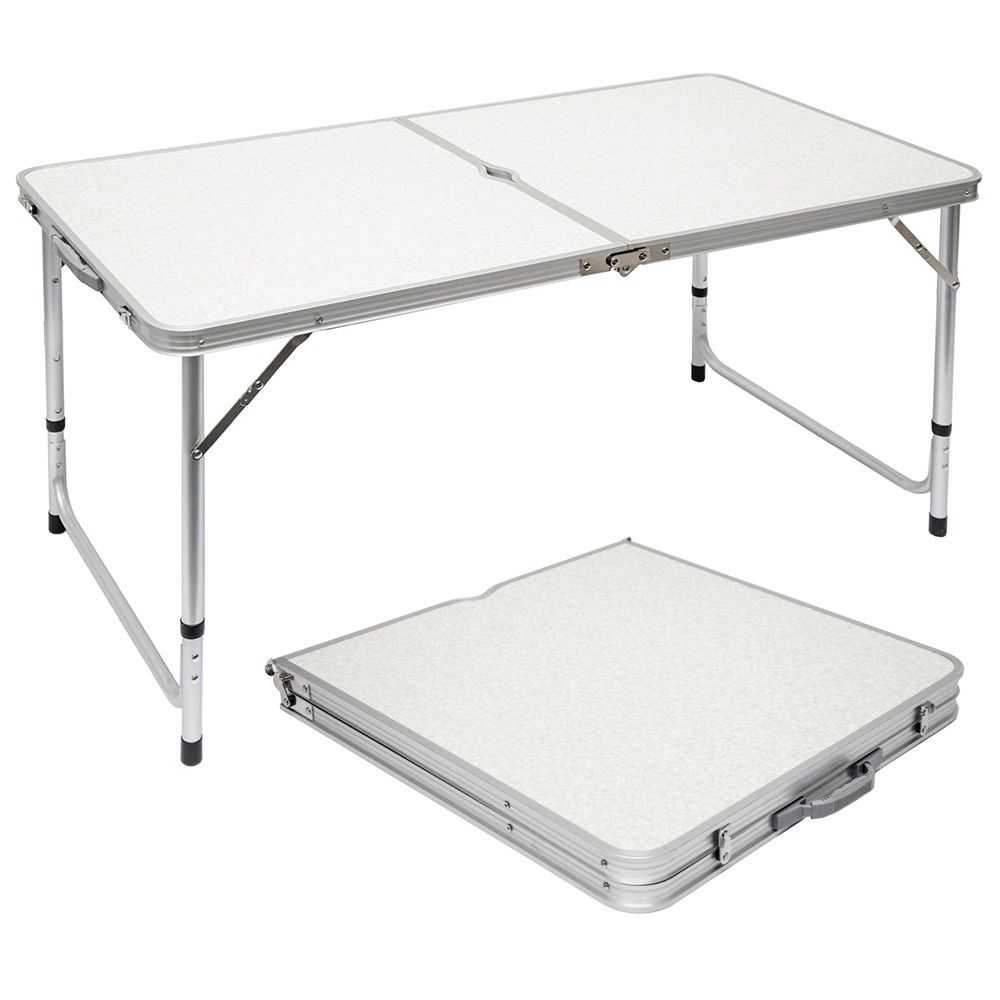 AMANKA 120x60 Höhenverstellbarer Campingtisch mit 4 Hockern