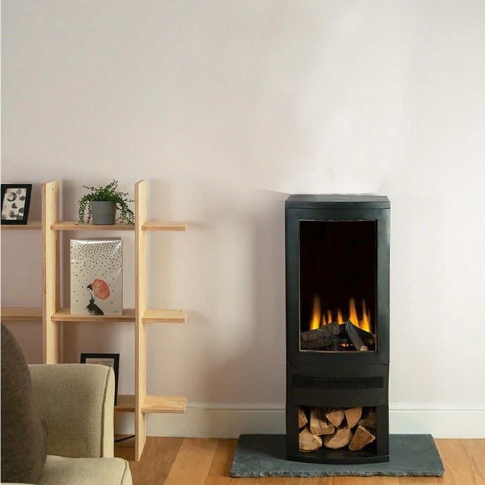 British Fires Elektrokamin Bramshaw mit Holzablage, mit Heizleistung, regelbarem Flammeneffekt und Timerfunktion