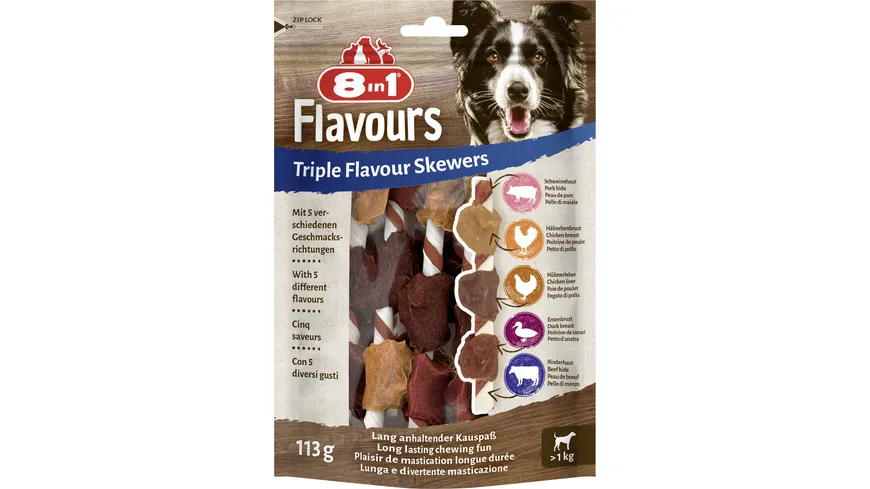 8in1 TRIPLE FLAVOUR skewers 113g 113 g
