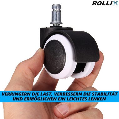 MAVURA Stuhlrolle ROLLIX Bürostuhlrollen Hartbodenrollen Stuhlrollen, Chefsesselrollen - leise & kratzfrei 11mm [5er Set]