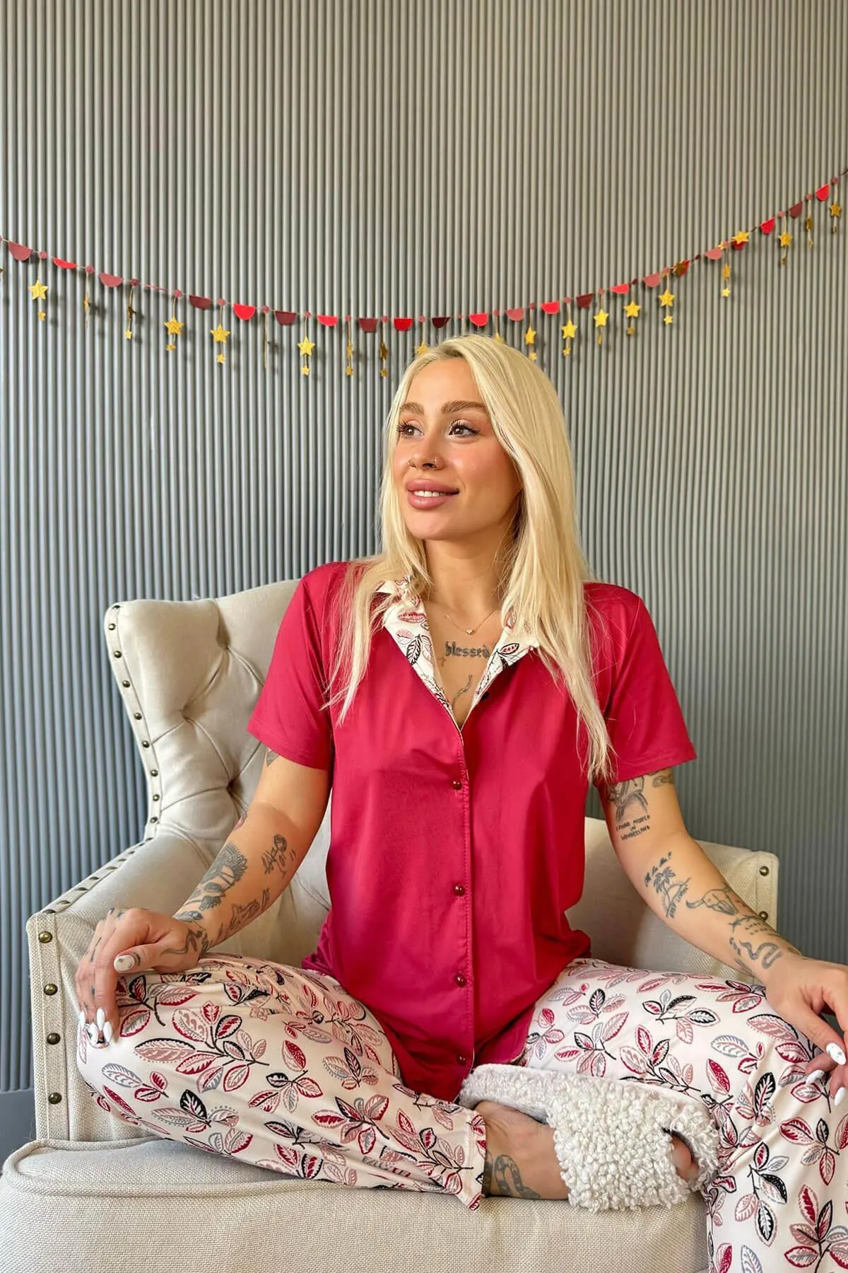 Pijamaevi  Pyjama set - Bordeaux - Print