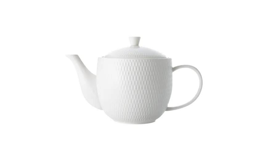 MAXWELL & WILLIAMS Diamonds round Teekanne rund, 800ml, Porzellan Weiß