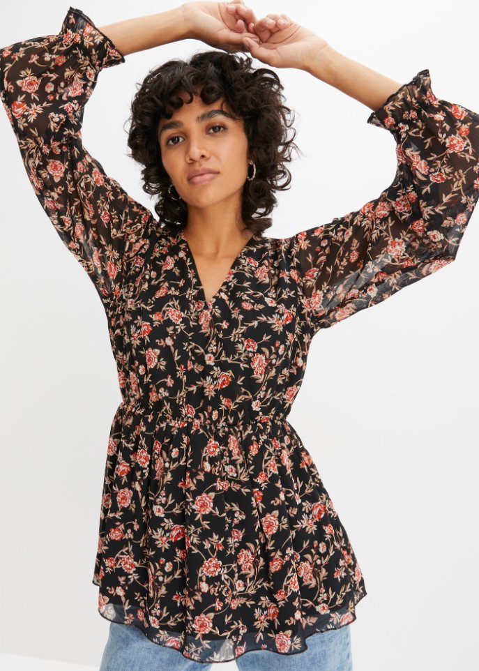 bedruckte Bluse aus recyceltem Polyester