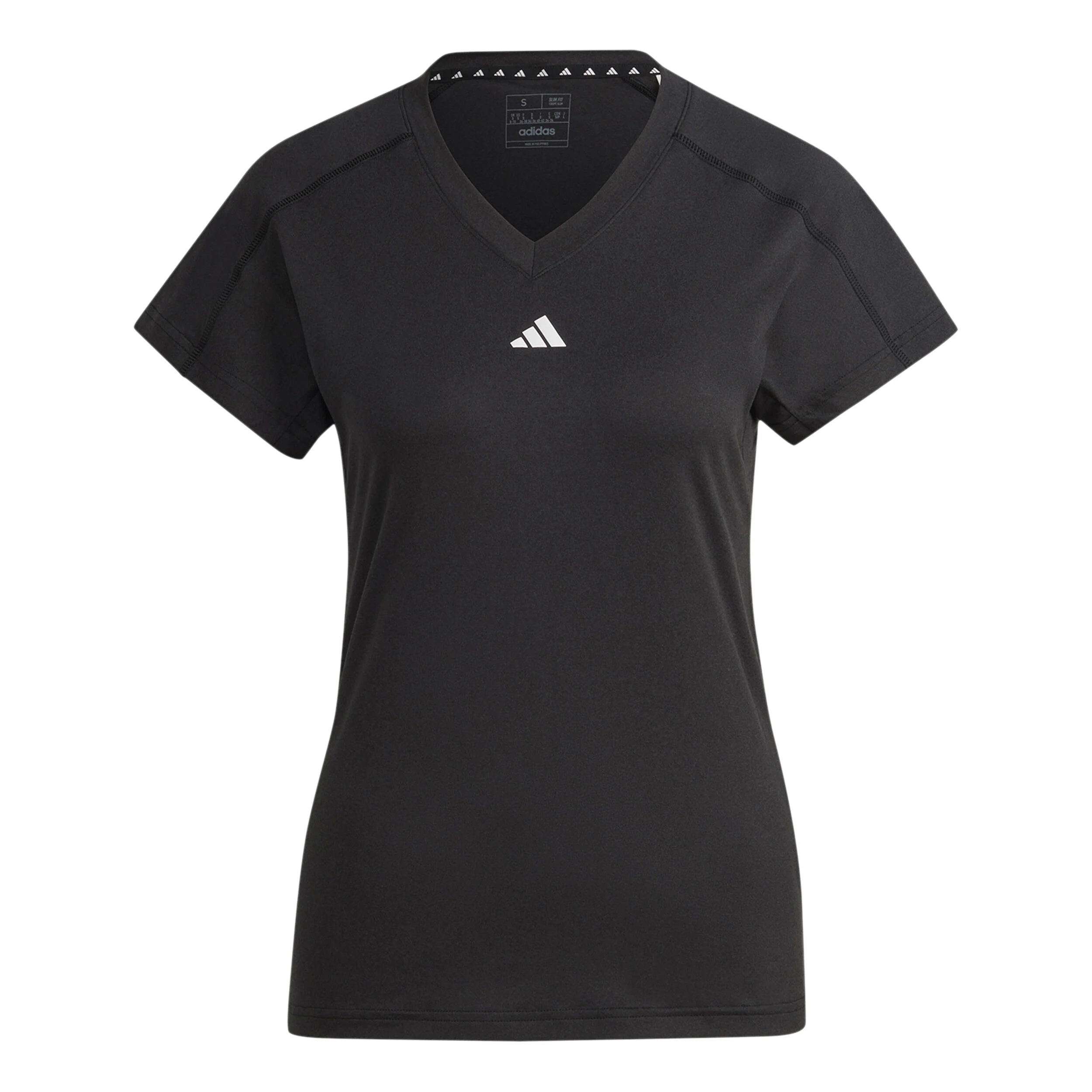 Essentials AEROREADY Train Minimal Branding V-Neck T-Shirt Damen - Schwarz