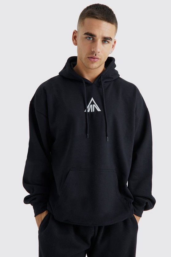 Oversize Man Hoodie mit Stickerei