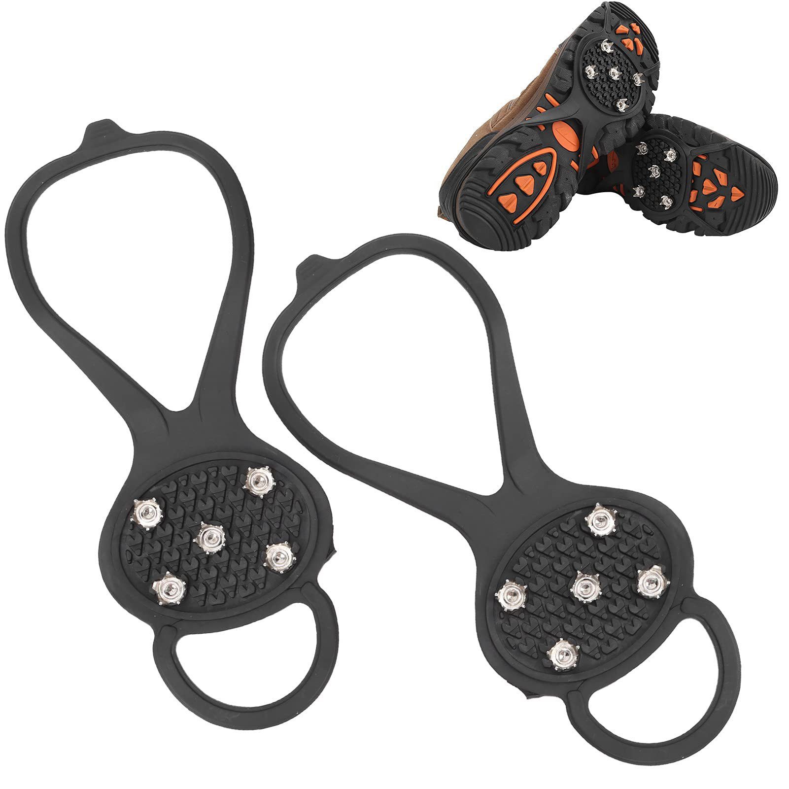 YYV Steigeisen Winter Traktion Stollen Klettern Steigeisen AntiSlips Schuhe Spikes, 1Paar Schneeschuh-Spikes 5 Zähne Steigeisen Bergsteigen