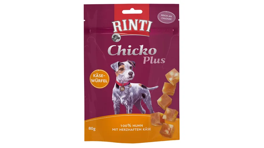 RINTI Hundesnack Chicko Plus Käsewürfel 80 g