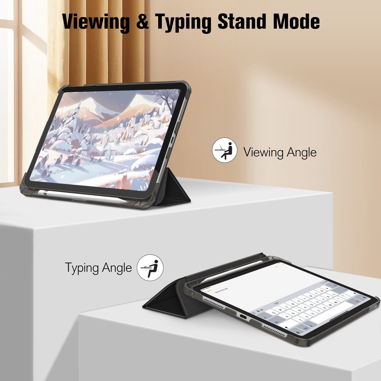 Fintie Tablet-Hülle Hülle für iPad 10. Generation 2022 10.9 Zoll mit Stifthalter - ultradünne leichte Schutzhülle mit transparenter Rückseite und Auto Schlaf/Wach Funktion