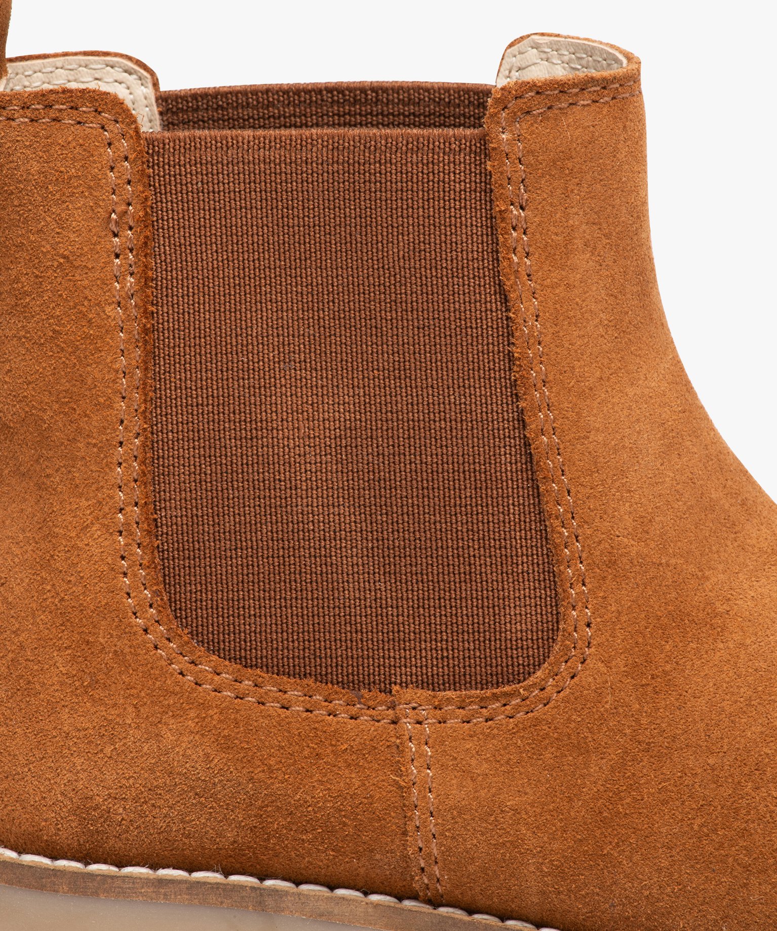 Boots fille unies style Chelsea en suédine camel | GEMO