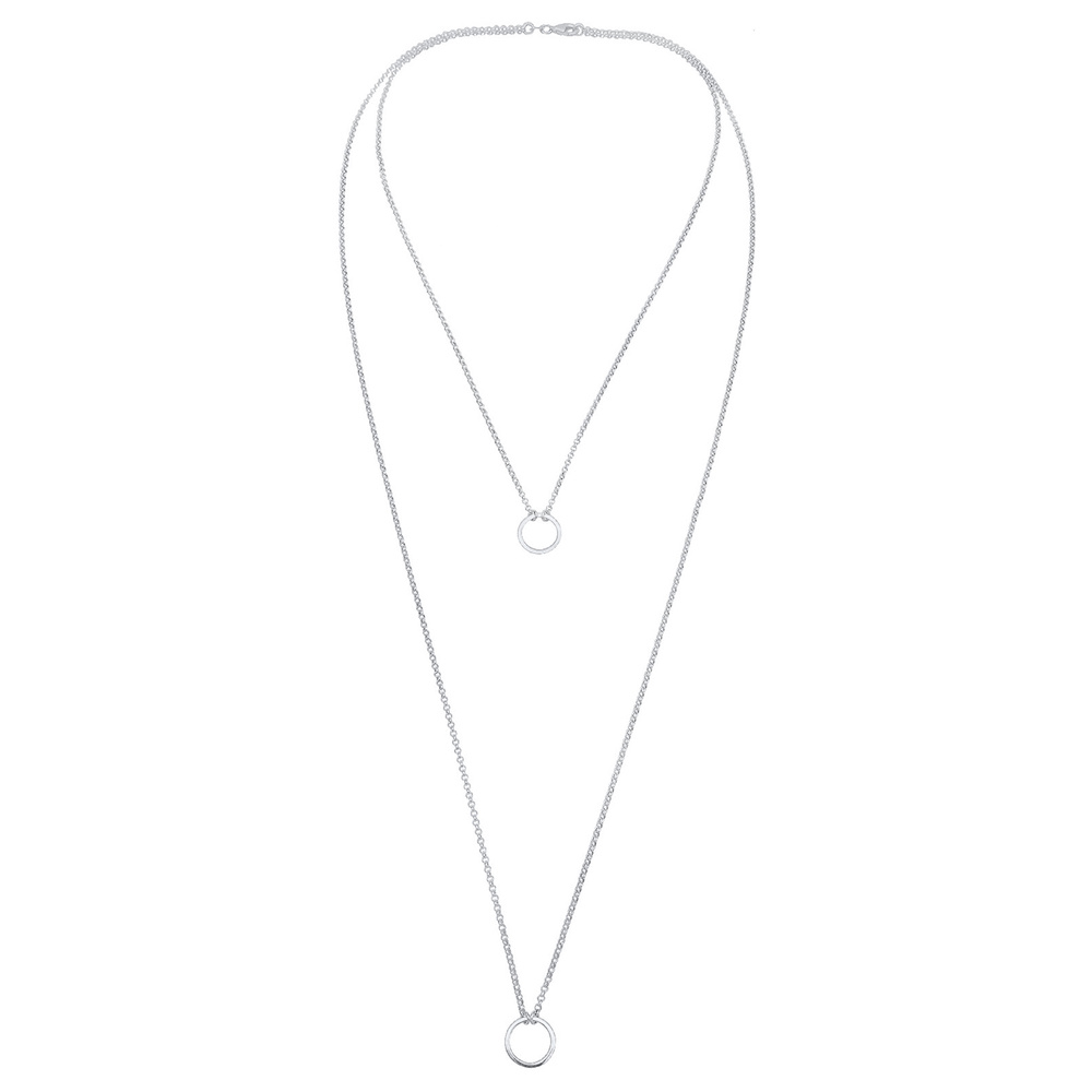 Elli Elli Collier Femme Layer Look Circles en Argent Sterling 925 collier