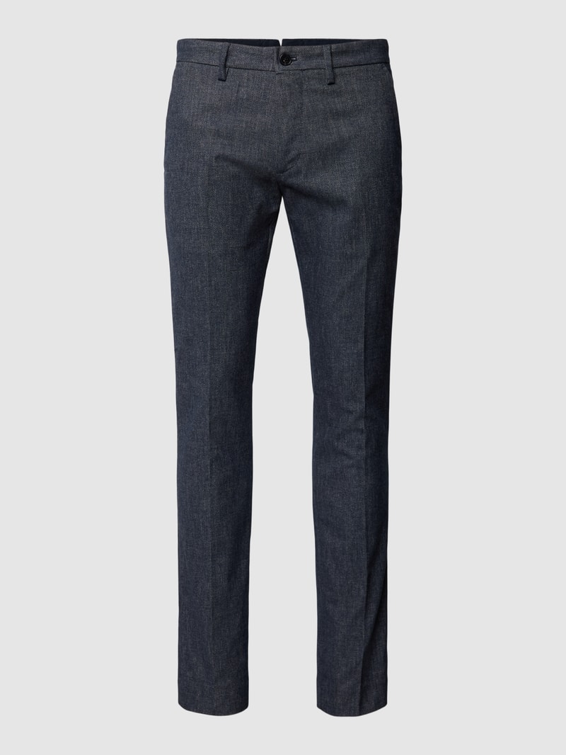Chino mit Strukturmuster Modell 'Bleeker' in marineblau