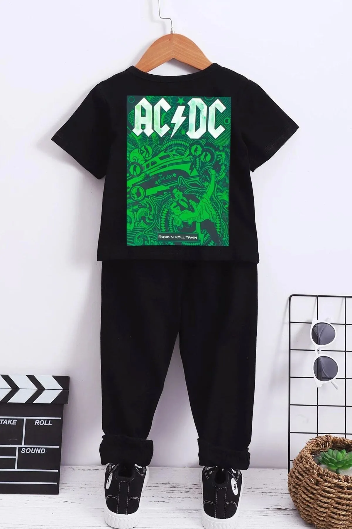 uyguntarz  Acdc Bottom-Top-Trainingsanzug-Set für Kinder