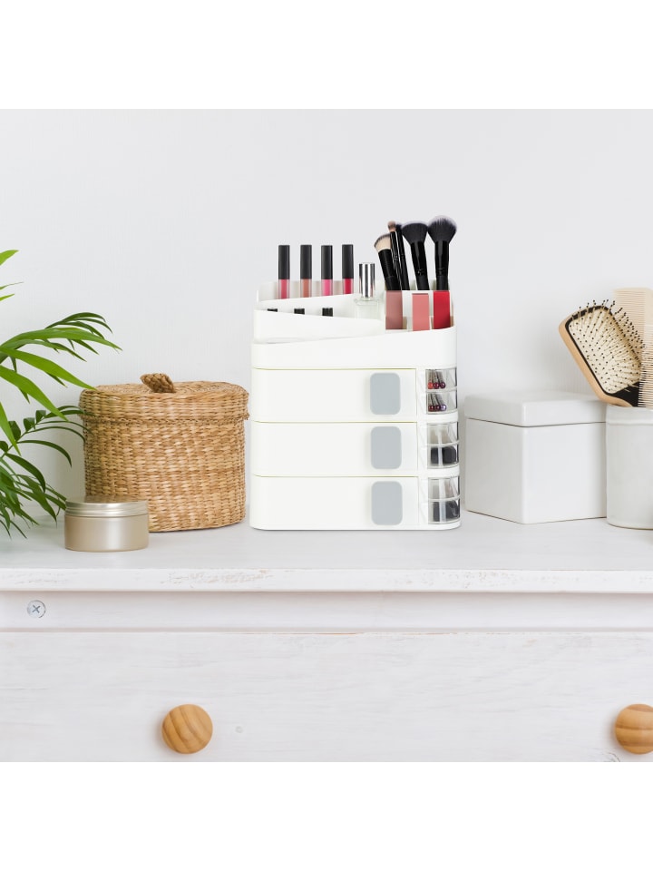 relaxdays Make Up Organizer in Weiß - (B)26 x (H)27,5 x (T)21 cm günstig kaufen onesize