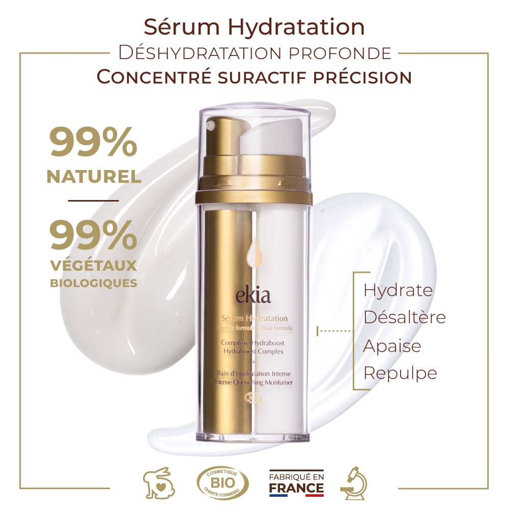 ekia Sérum hydratation double formule Concentré Double Formule - Certifié Bio