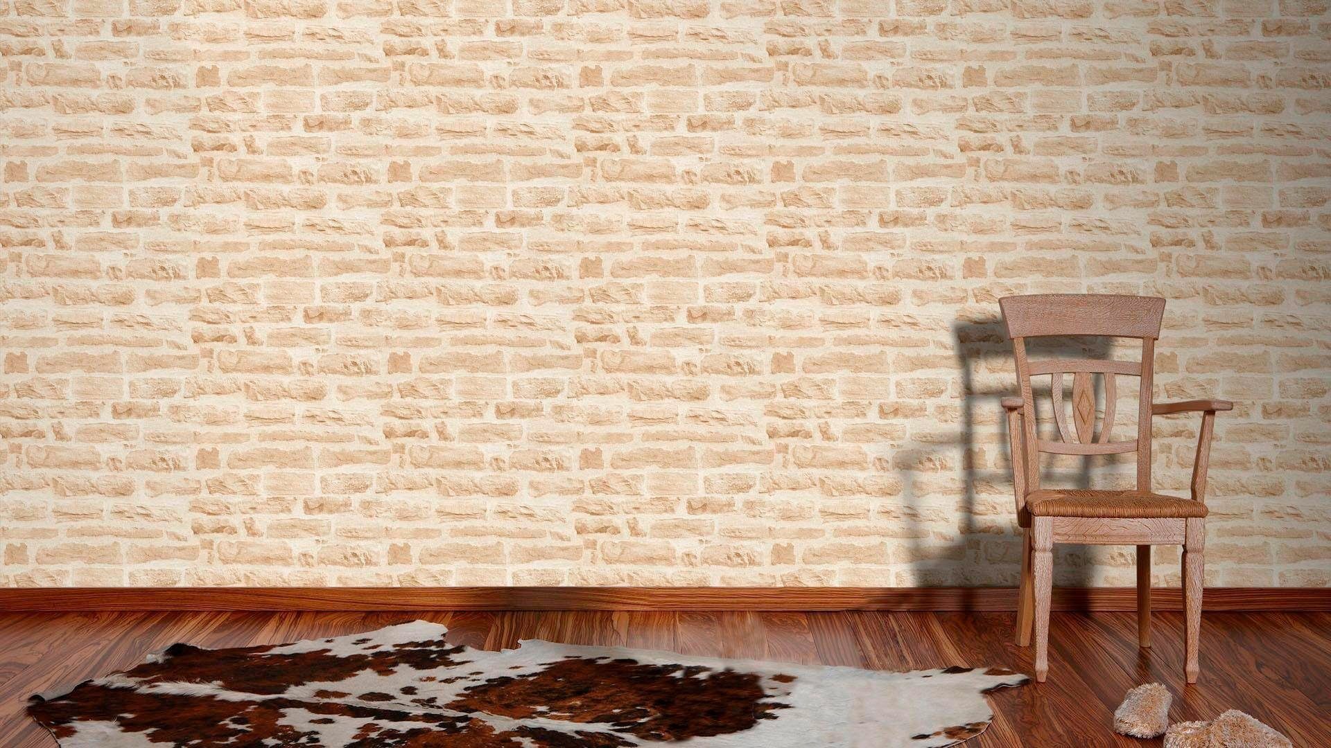 living walls Vliestapete Best of Wood`n Stone, glatt, Steinoptik, realistisch, urban, (1 St), Struktur Tapete Stein