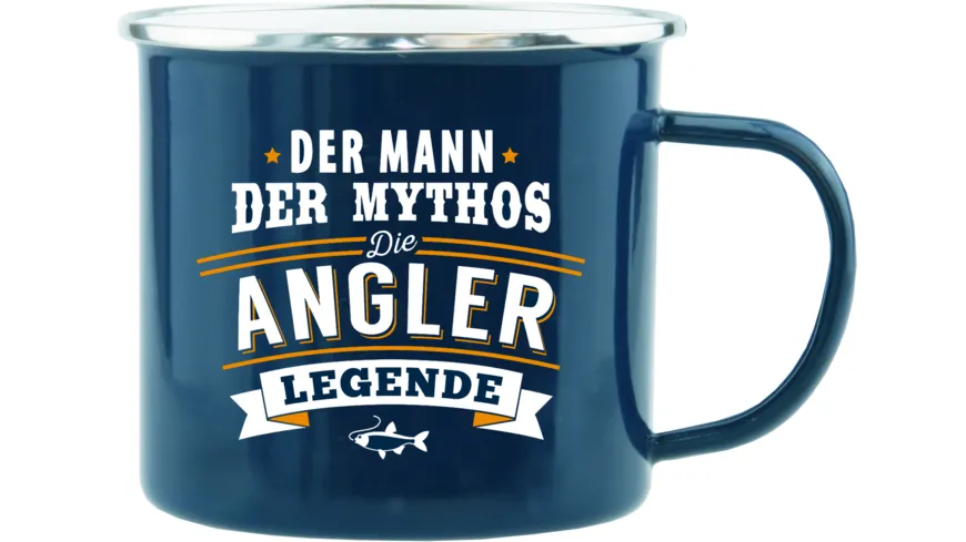 H&H Echter Kerl Emaille-Becher Angler