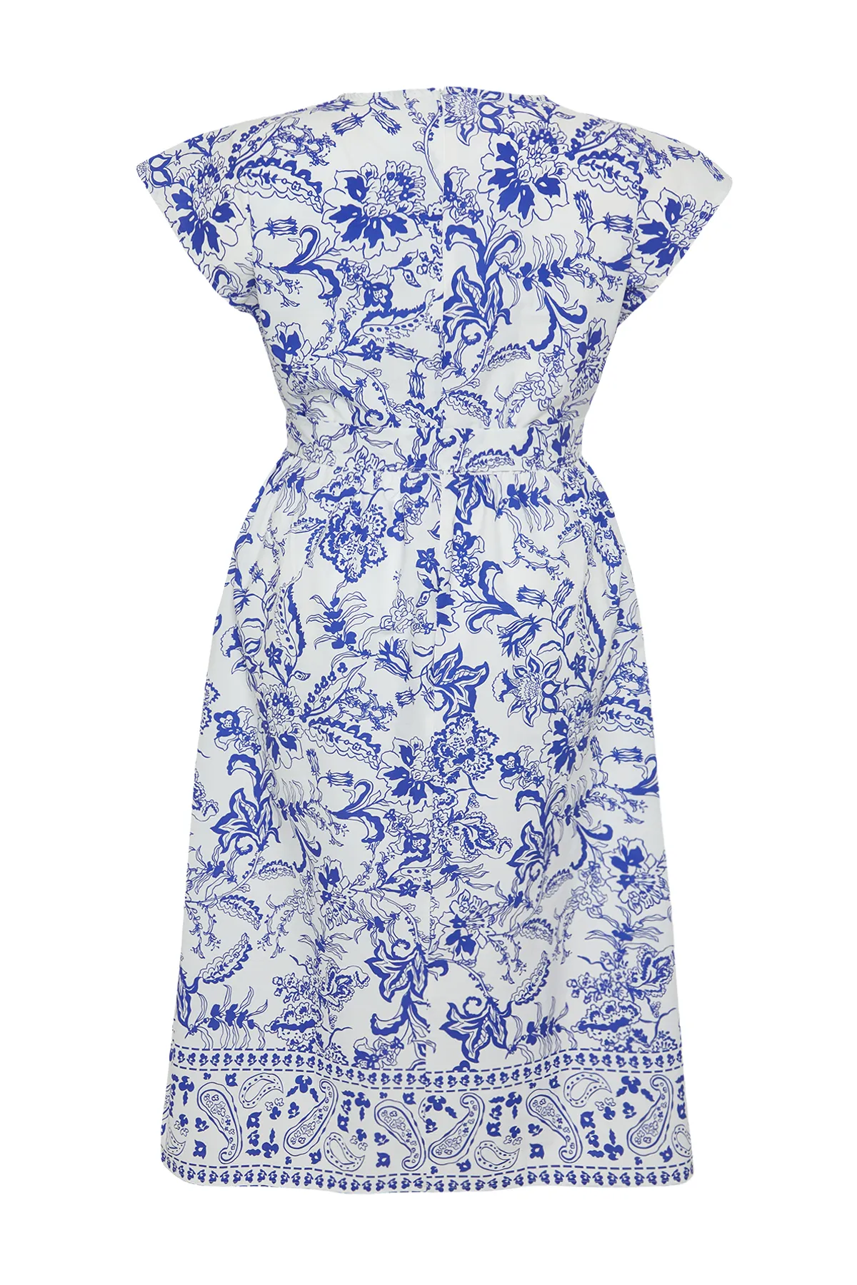 Trendyol Curve  Mehrfarbiges gewebtes Kleid mit tiefem V-Ausschnitt TBBSS24AH00064