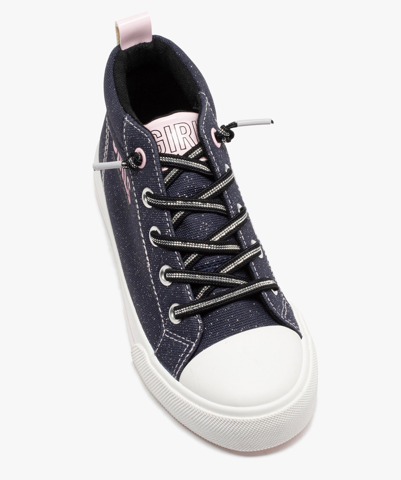Baskets fille mid-cut déperlantes noir | GEMO