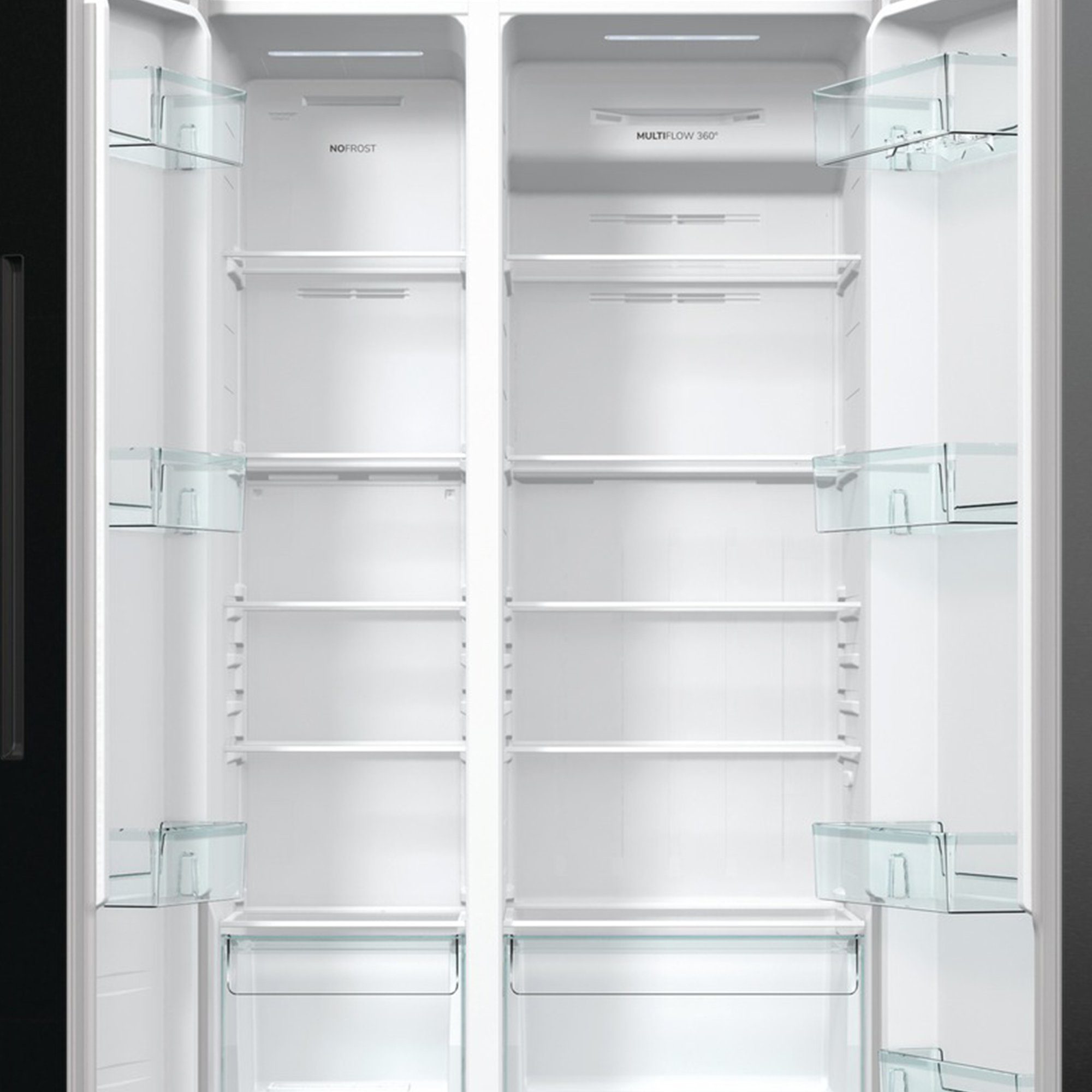 GORENJE Side-by-Side NRR 9185DABXL, 186,5 cm hoch, 91 cm breit, NoFrost Plus, MultiFlow 360°, XtraSpace, FastFreeze