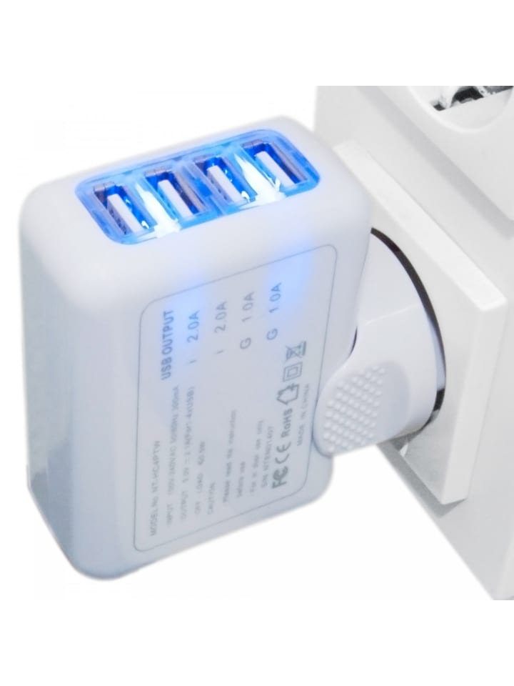 COFI 1453 4-fach Stromadapter Netzteil USB Ladegerät kompatibel mit in Weiß günstig kaufen onesize