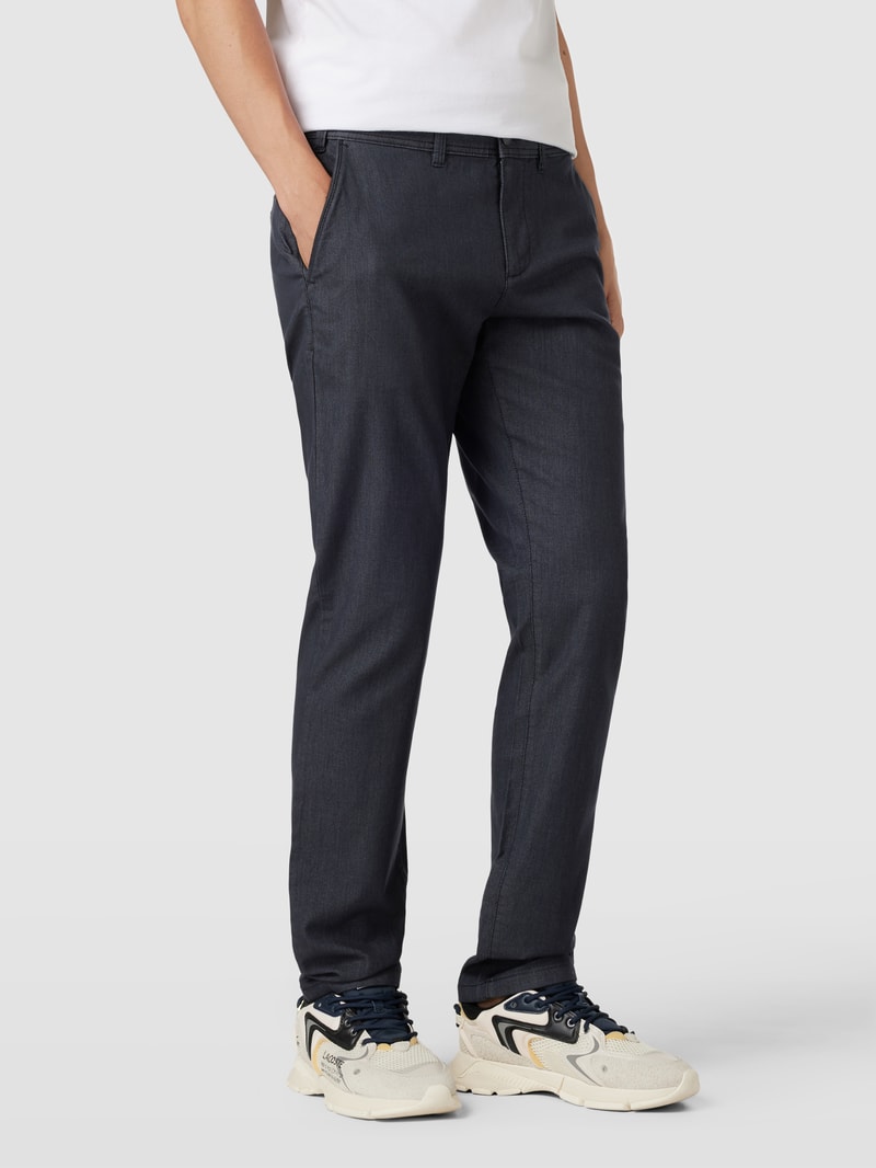 Slim Fit Chino mit Strukturmuster in schwarz