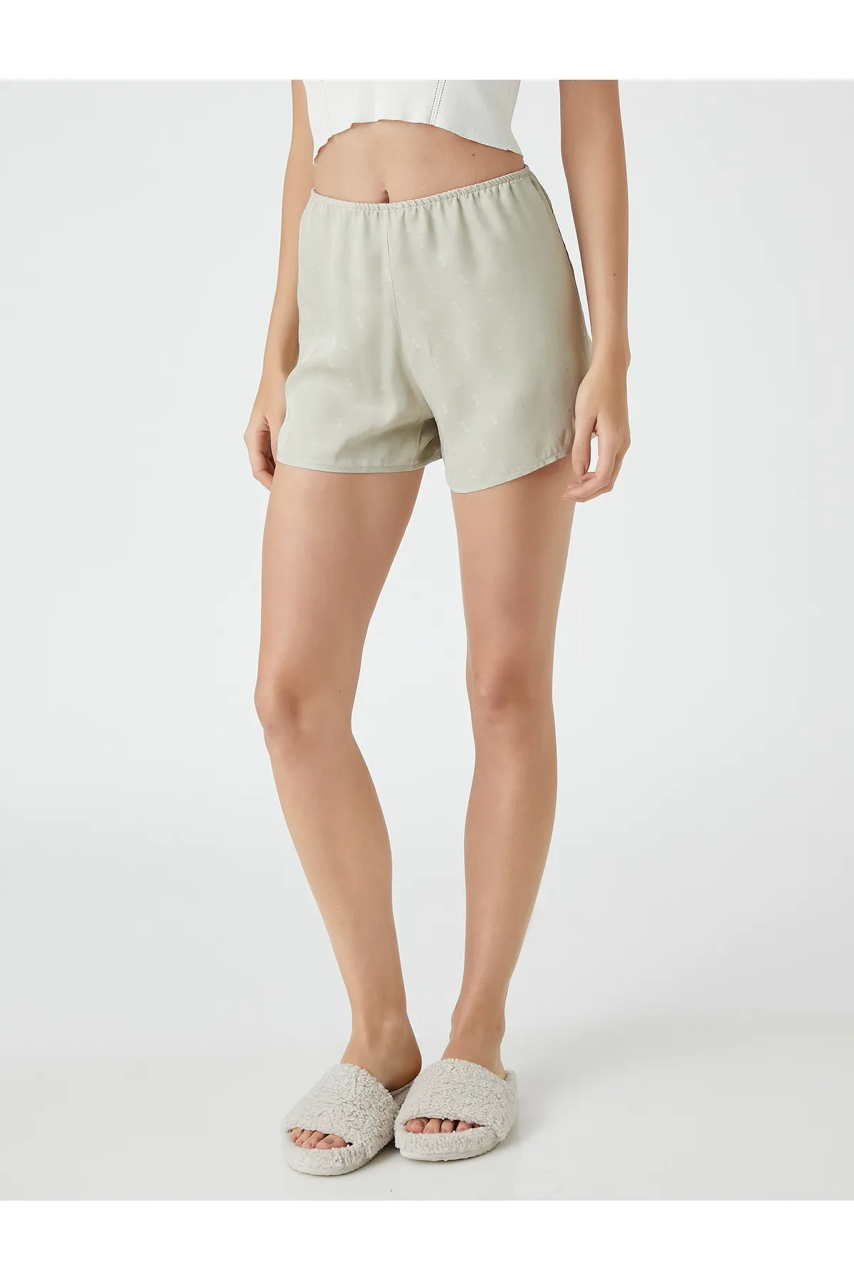 Koton  Pyjamahose, Shorts, strukturierter Jacquard, elastischer Bund
