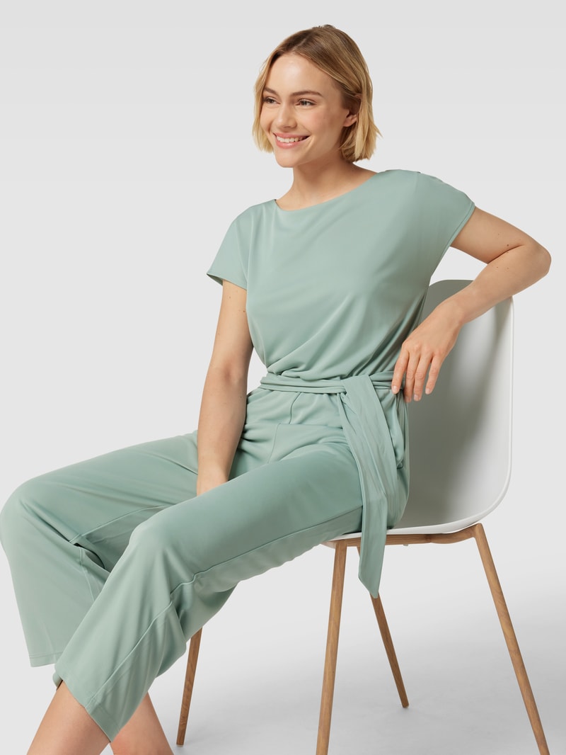 Jumpsuit mit Bindegürtel in lindgrün