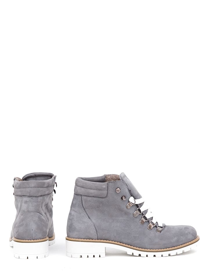 Zapato LEder-Boots in Grau günstig kaufen