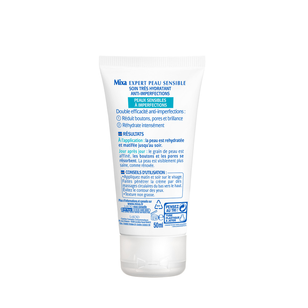 mixa Expert Peau Sensible Soin Très Hydratant Anti-Imperfections 2 En 1
