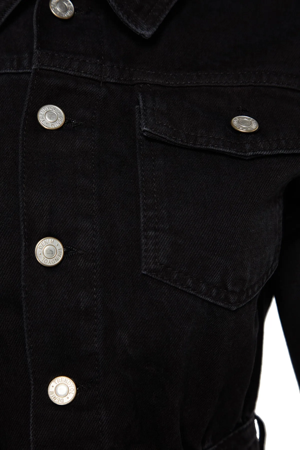 Trendyol Collection  Schwarzes Mini-Jeanskleid TWOAW23EL00643