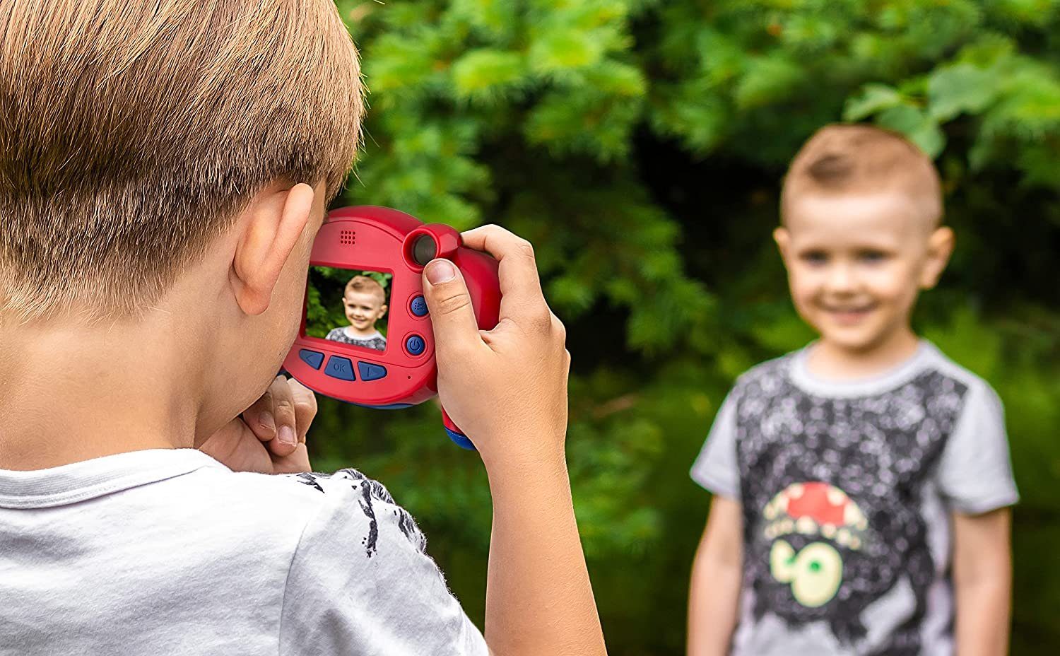 eKids Spiderman Kinderkamera Kinderkamera (mit Foto- und Videofunktion, mit lustigen Bearbeitungsfunktionen)