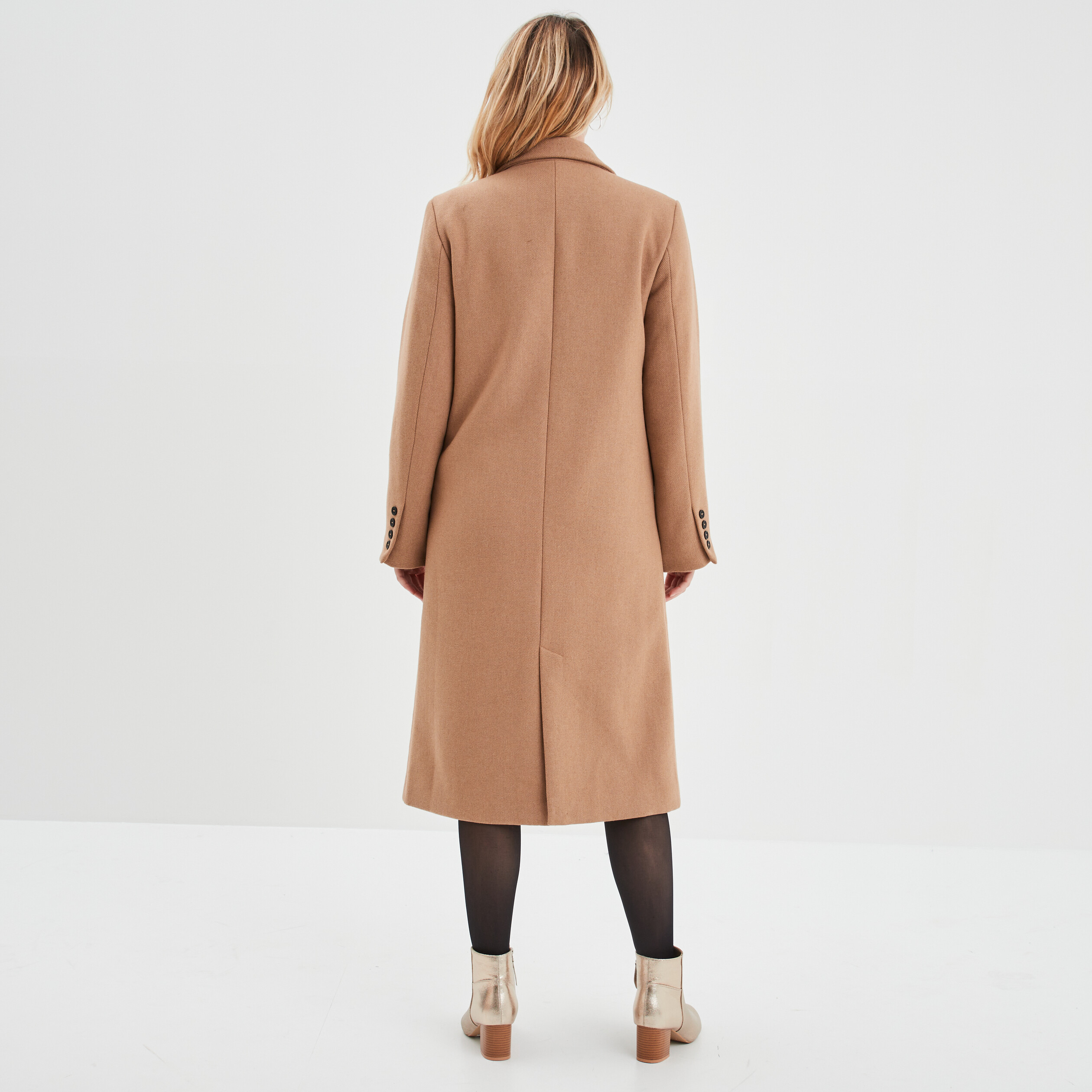 Manteau long boutonnage croisé taupe femme | La Halle